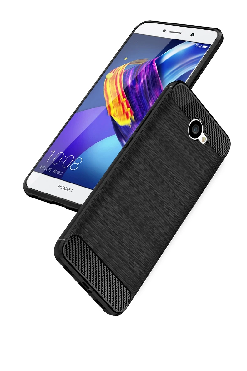 2017 New Arrival Carbon Fiber Tpu case For Huawei Y7 Y7 prime brushed tpu soft cover For Huawei Y7 Y7 prime