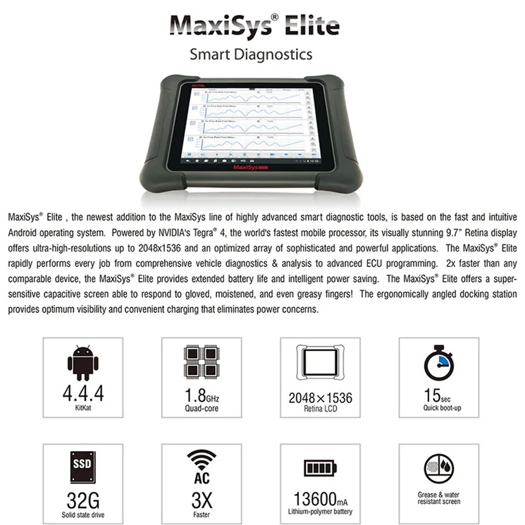 Autel Maxisys Elite (Upgrade of MS908P Pro) Diagnostic Scanner with Programming Extensive Autel Diagnostic