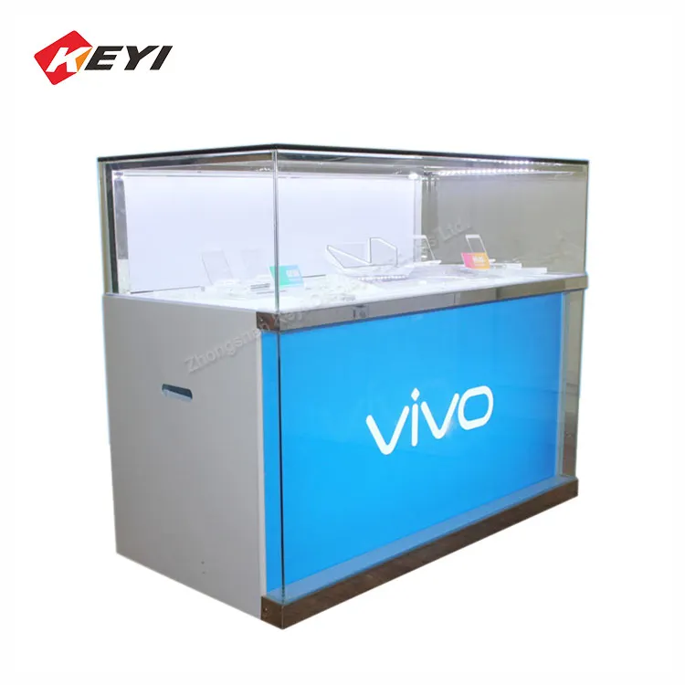 Mobile Communication Equipment Store Glass Cellphone Cabinet / Cell Phone Display Glass Cabinet