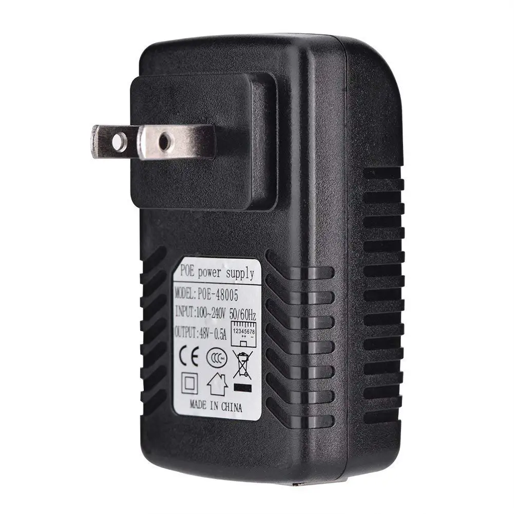 fosa Wall Plug POE Injector, 48V 0.5A Power Supply Ethernet Adapter for IP Phone/Camera/Wireless Access Point and Client Devices etc(Us Plug)