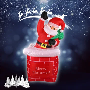 Outdoor Decoration 1 8m Christmas Inflatable Santa Claus Climbing