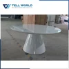 Modern 8 searter 1.6m white acrylic solid surface round dinner table specification