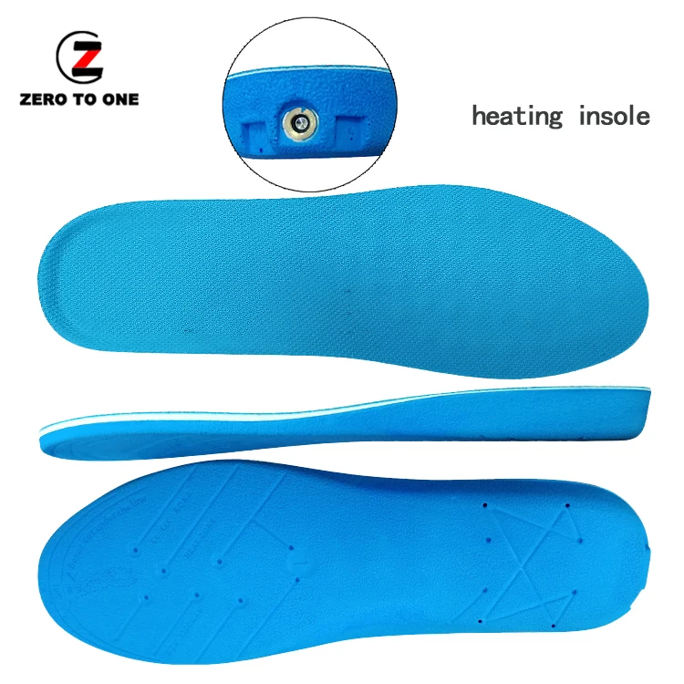 Antibacterial Anti Odor Shoe Insole Battery Powered Leather Insole Electric Thermal Rechargeable