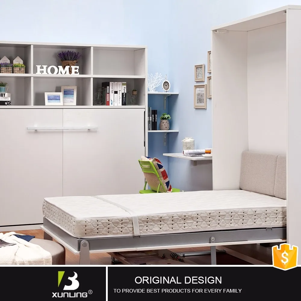 Engels stijl bed met studie tafel wandmontage bed cum boekenplank ...