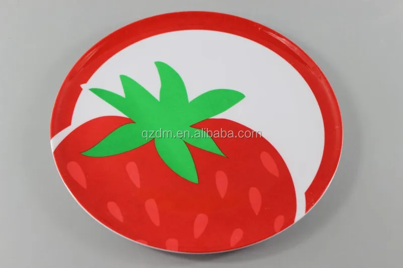 Strawberry Print Melamine dinner plate Cake dish