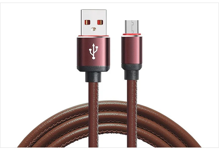 Similor 2018 hot sale high speed leather material  phone  data transmission cable micro usb charging cable