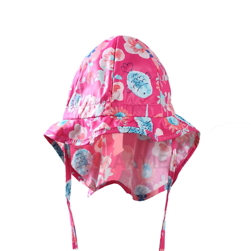 Custom Floral Printed Neck Flap Summer Anti Uv Upf 50 + Toddler Baby