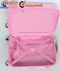 small diamond pattern pink ABS+PC trolley luggage case for young girl