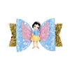 free shipping popular good looking kids acrylic princess shining powder gleit sequin fabric hair bows for girls