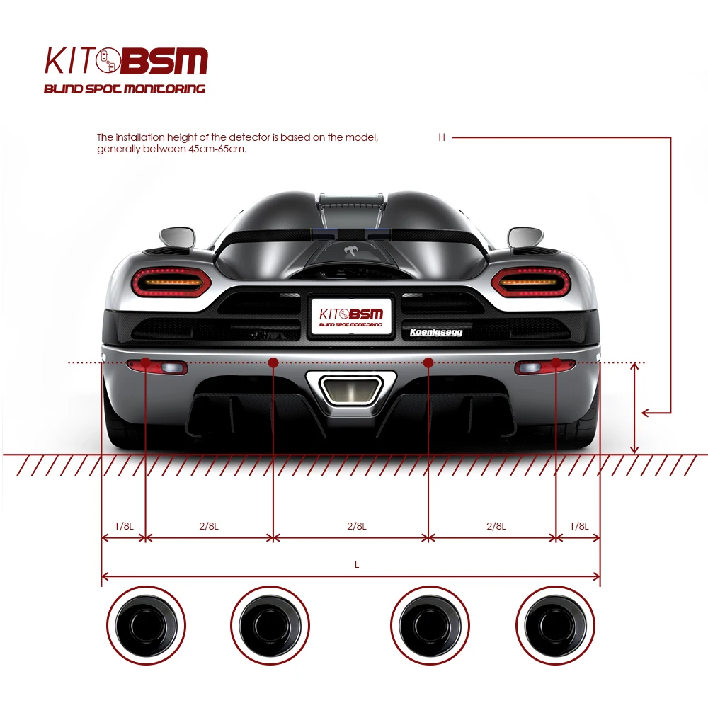 Wireless 4 Parking Sensors LED Display Vehicle Car Backup Reverse Radar System
