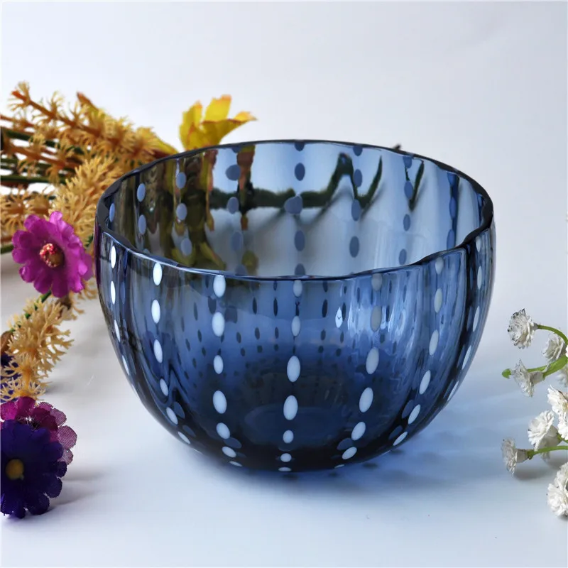 Wholesales glass candle jars dotted design home decoration