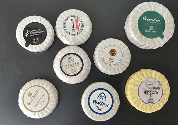 工厂酒店用品供应商 20g 25g 30g 40g 圆形肥皂一次性酒店肥皂