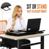 Ergonomic folding sit to stand office desk converter with large desktop