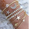 newest ladies fancy cool gold design thin triangle bangles bracelets set br12425