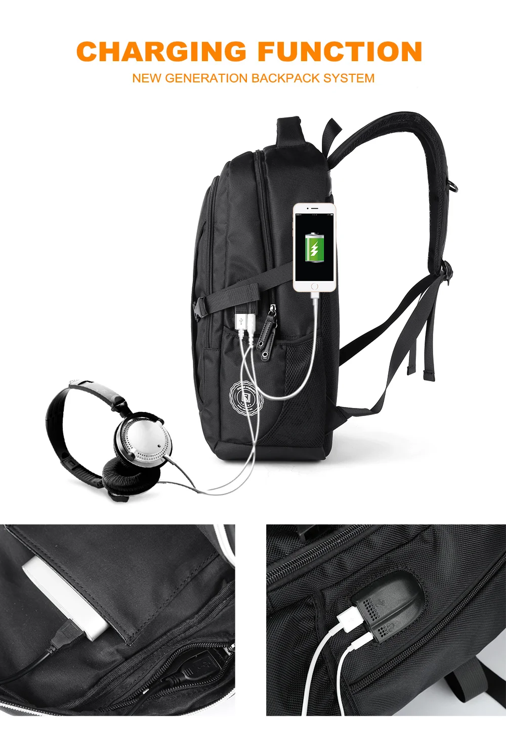 המוצ 'ילה הטוב ביותר 2019 עמיד למים תיק בית ספר Bagpack Mens נשים אנטי גניבה חכם מחשב נייד תרמיל