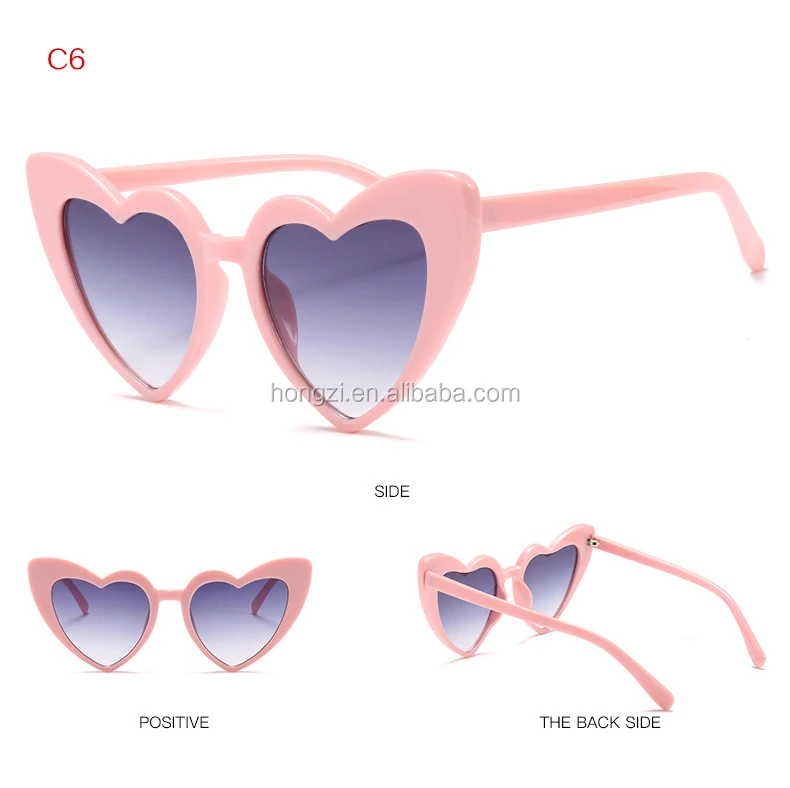 Heart Sunglasses Women Brand Designer Cat Eye Sun Glasses Retro Love Heart Shaped Glasses Ladies