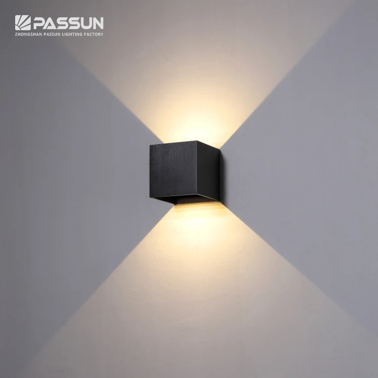 Square Outdoor Led Wall Lights 6w Modern Up Down Lamp View Passun Details From Zhongshan Lighting Factory