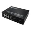 monitoring security 2x fiber+8xrj45 ports single mode fiber to ethernet media converter