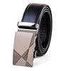 Men's Ratchet Real Leather Belt in Class Pattern with Automatic Buckle