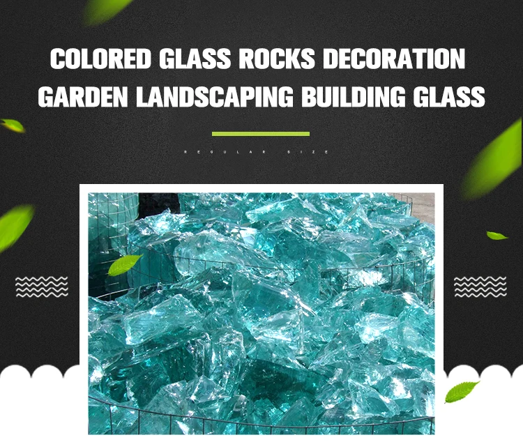 Fire Pit Decorative Turquoise Colored Glass Rocks For Outdoor