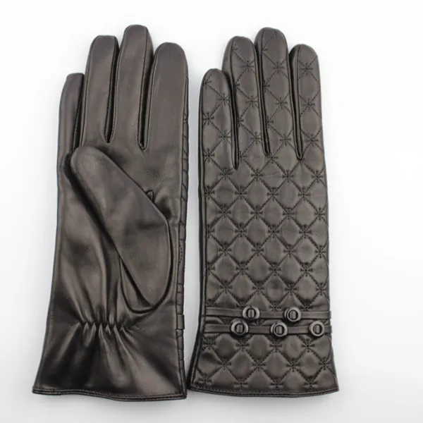 Women leather gloves high fashion embroidery leather gloves