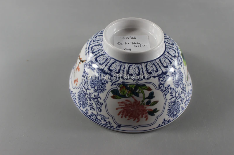 Inside and Outside print melamine round bowls
