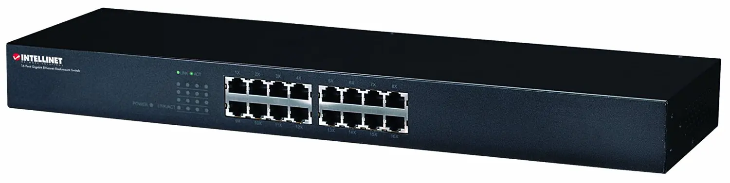 Intellinet 524148 Gigabit Rack-Mount Ethernet Switch (16 Port)