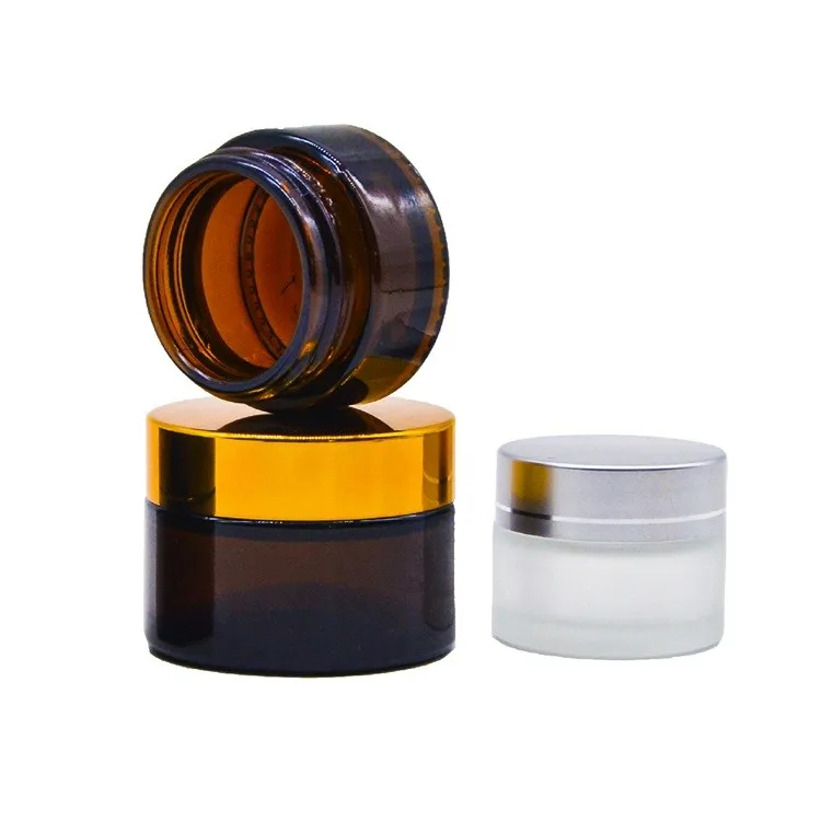 High Quality 5g 10g 30g 50g 100g Amber Cosmetic Containers Glass Jar