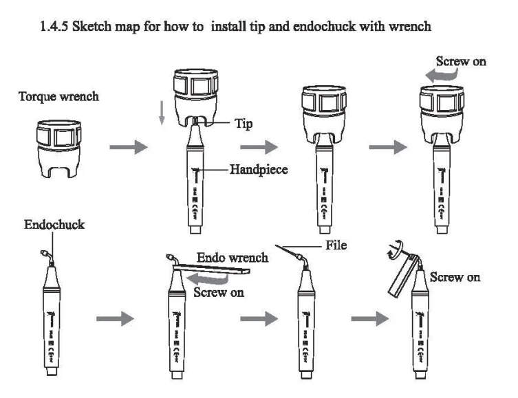 Foshan Compass Dental Ultrasonic Scaler With H3 Detachable Handpiece