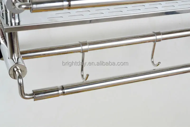 double layer stainless steel towel shelf bar towel  (3)