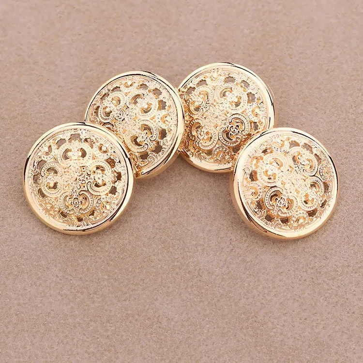 Wholesale Highquality Metal Coat Buttons Vintage Hollow Carved Coat