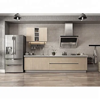 Modern Luxury Wood Kitchen Cabinet Grey Pantry Cupboard Italian