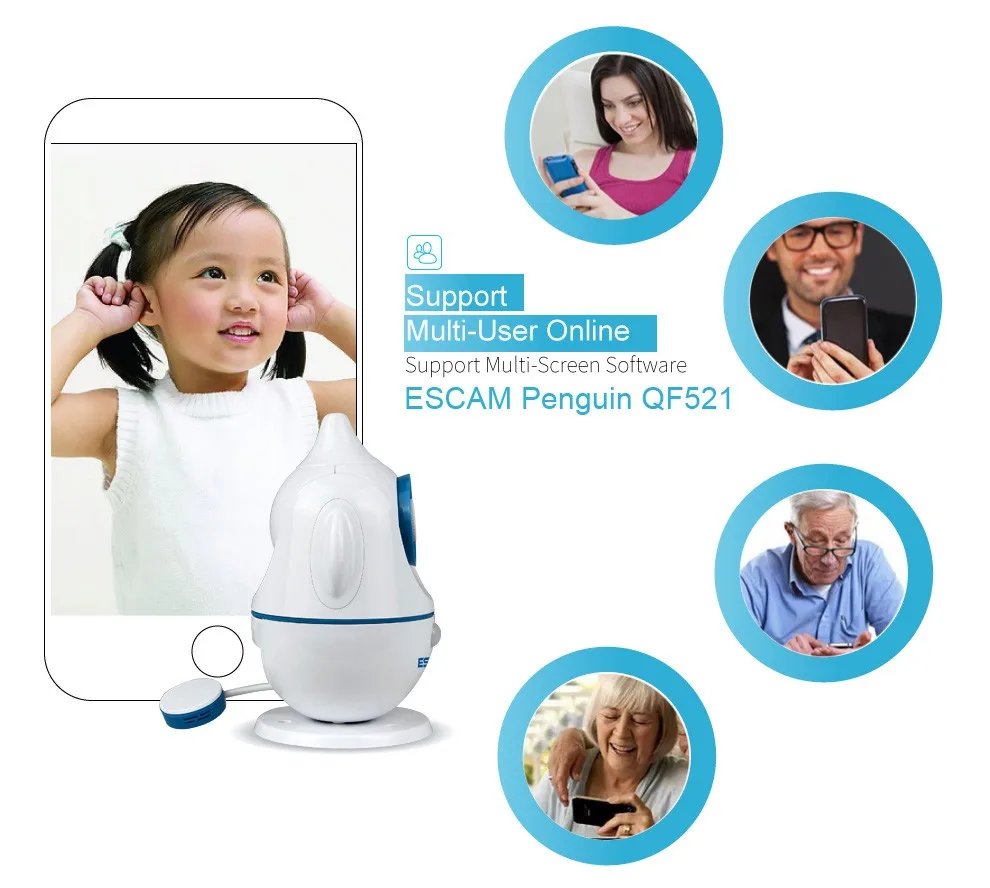 NetWork Technology and IP Camera Type P2P IP Webcam ESCAM QF521