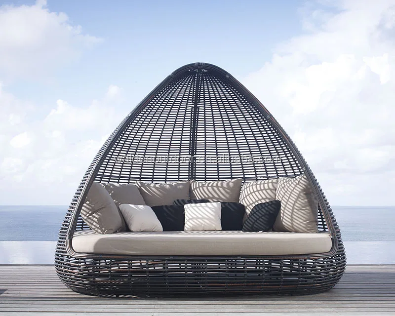 Outdoor Furniture Garden Sun Bed Patio Daybed Hotel Round Sun Loungers