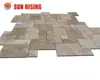 Stock Supply Coffee Travertine French Pattern For Flooring