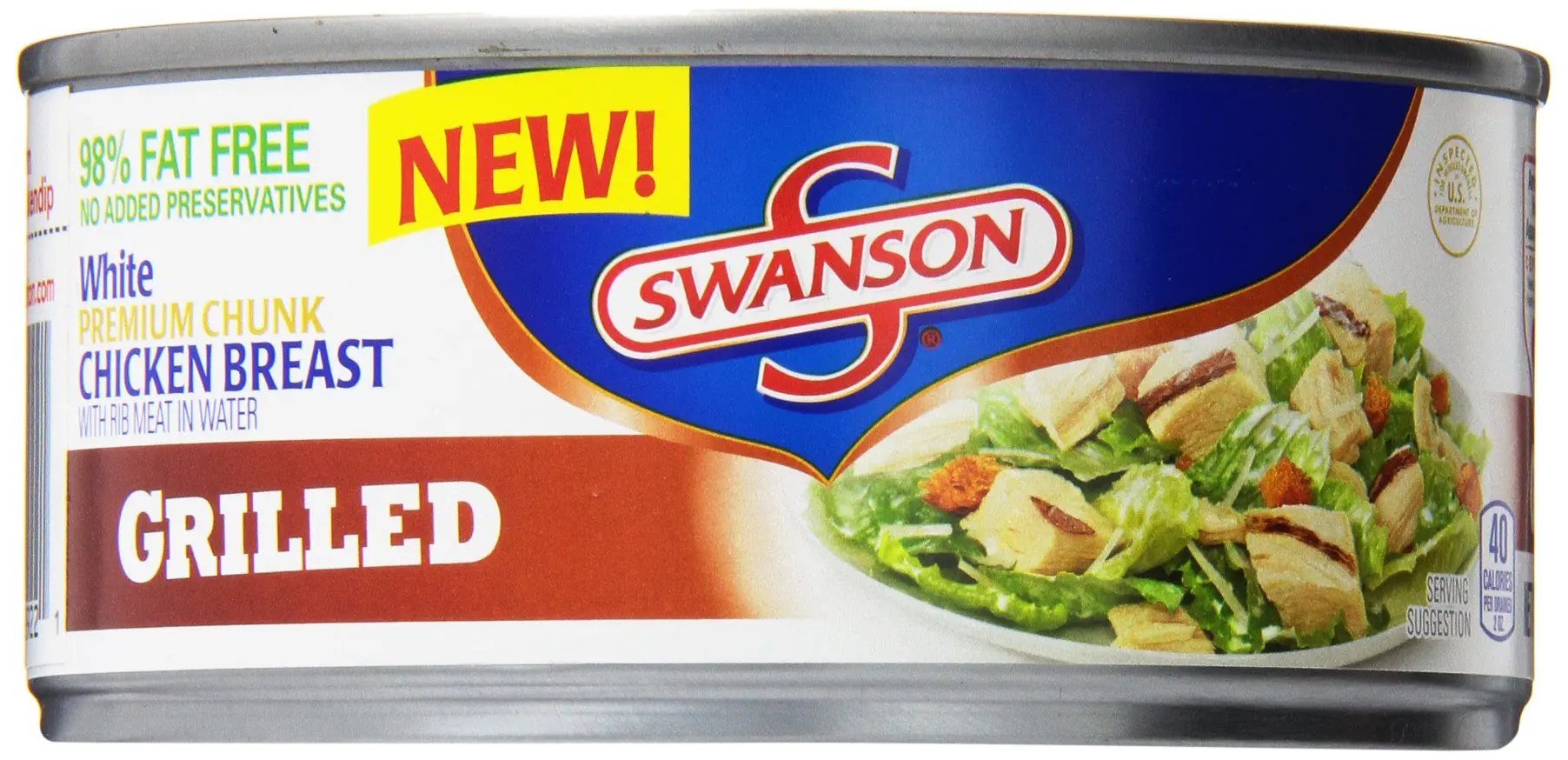 Swanson White Premium Chunk Chicken Breast, Grilled, 9.75 Ounce (Packaging May Vary)