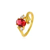 10900 xuping gold plated jewelry multicolor zircon oval gemstone ring