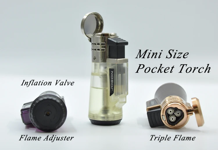 2019 Jobon Brand Custom Portable Jet Lighter With Plastic Body Butane