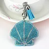 Metal Crystal Shell Key Ring Unisex Car Keychain Women Charms HandBag Pendant Key chains Jewelry