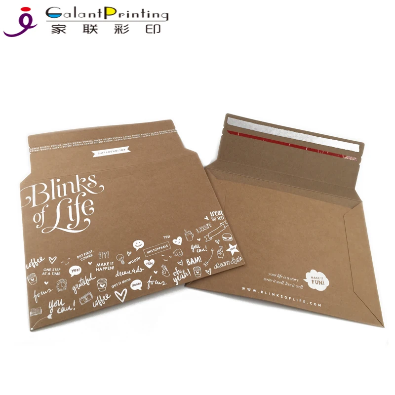 Hard Paper Envelope Expandable Kraft Mailer With D/s Tape On The Flap
