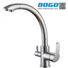 Solid Brass Double Handle Water Purifier Three 3 way Kitchen Faucet Taps Four Color( Chrome Black Brushed Nickel )