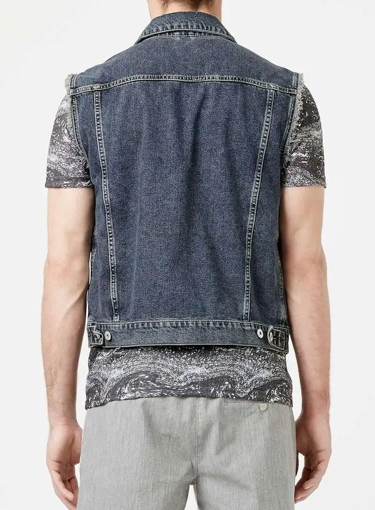 2016 Manufacturer Fashion Mens Dark Blue Denim Vest Buy Mens Denim