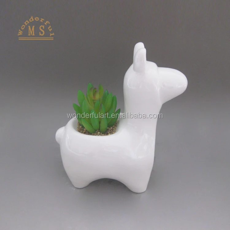 China wholesale small ceramic llama pot,llama planter,succulent plant with pots