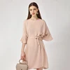 APHACATOP 2019 Spring & Summer Hot sale Basic Pink Long Sleeves Women Dress