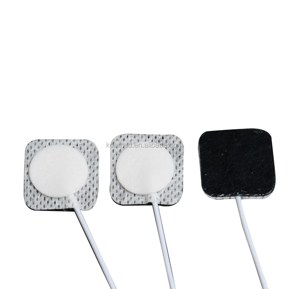 Reusable Ecg Electrode Pads With Sticky Gel And Longer Lead Wire For