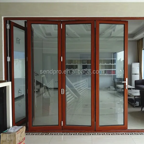 Exterior 6 Pane Aluminum Bifold Door With Double Glass Decorative Doors Triple Product On