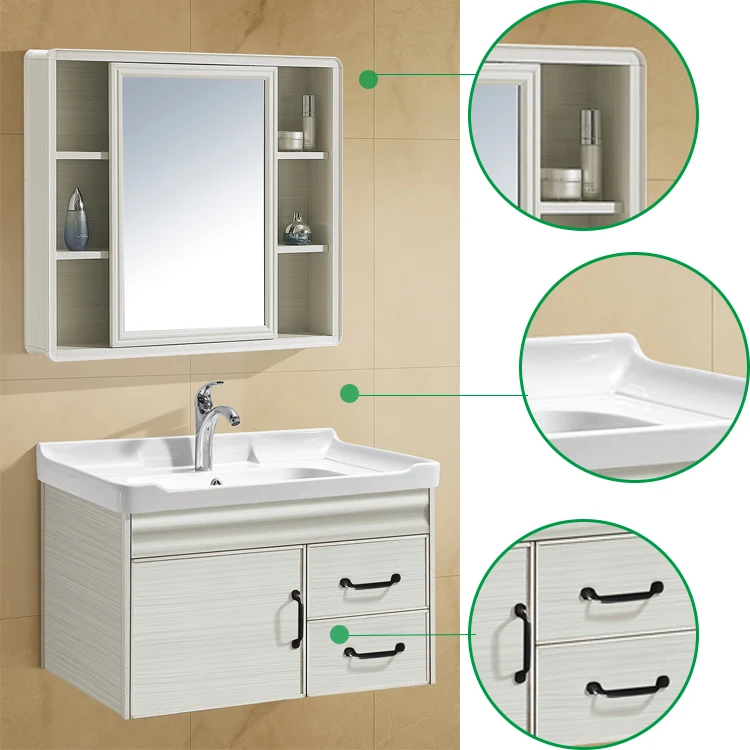 Bathroom Furniture Tall Hanging Storage Mirror Cabinet With Drawers