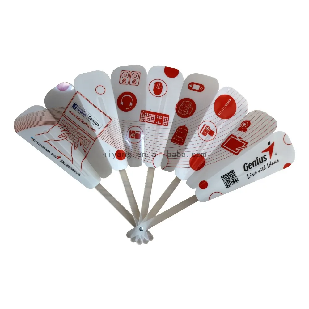 Fancy Design Plastic Folding Hand Fans with Custom Picture Printing