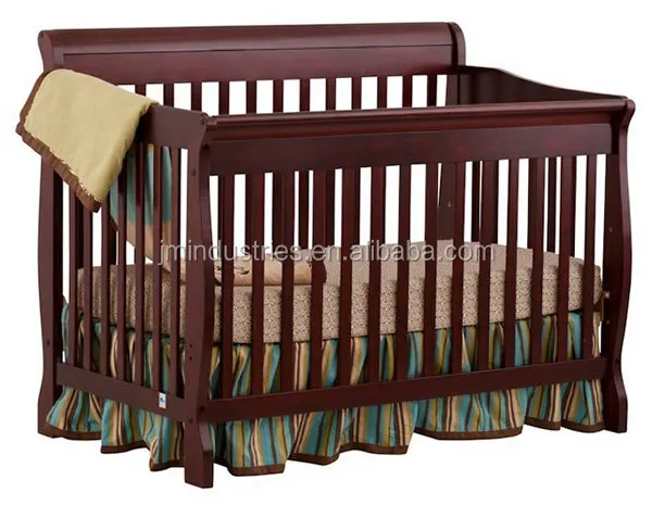 Wholesale Solid Wood Baby Cribs Cherry Wooden Convertible Mini