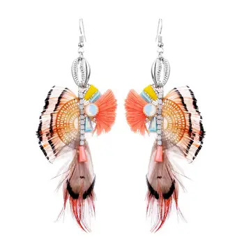 Most Beautiful New Design Feather Earrings For Woman With Short